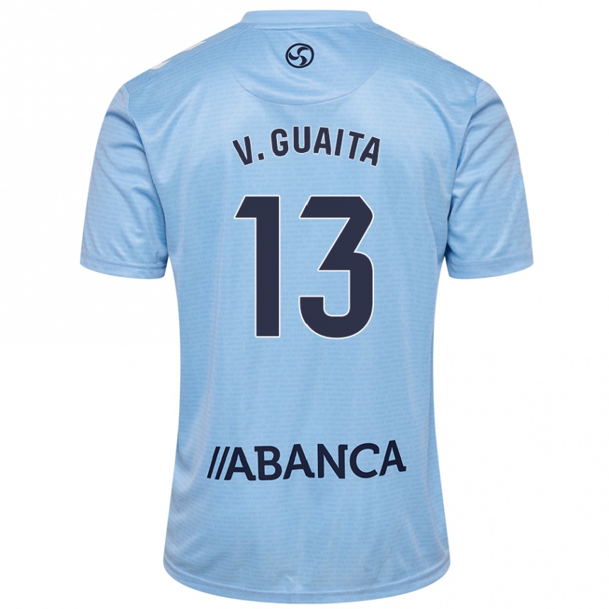 Niño Fútbol Camiseta Vicente Guaita #13 Azul Cielo 1ª Equipación 2024/25