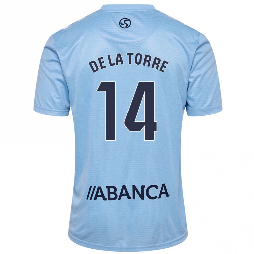 Niño Fútbol Camiseta Luca De La Torre #14 Azul Cielo 1ª Equipación 2024/25