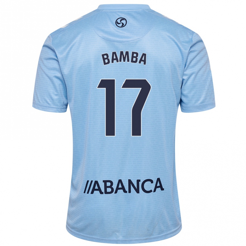 Niño Fútbol Camiseta Jonathan Bamba #17 Azul Cielo 1ª Equipación 2024/25