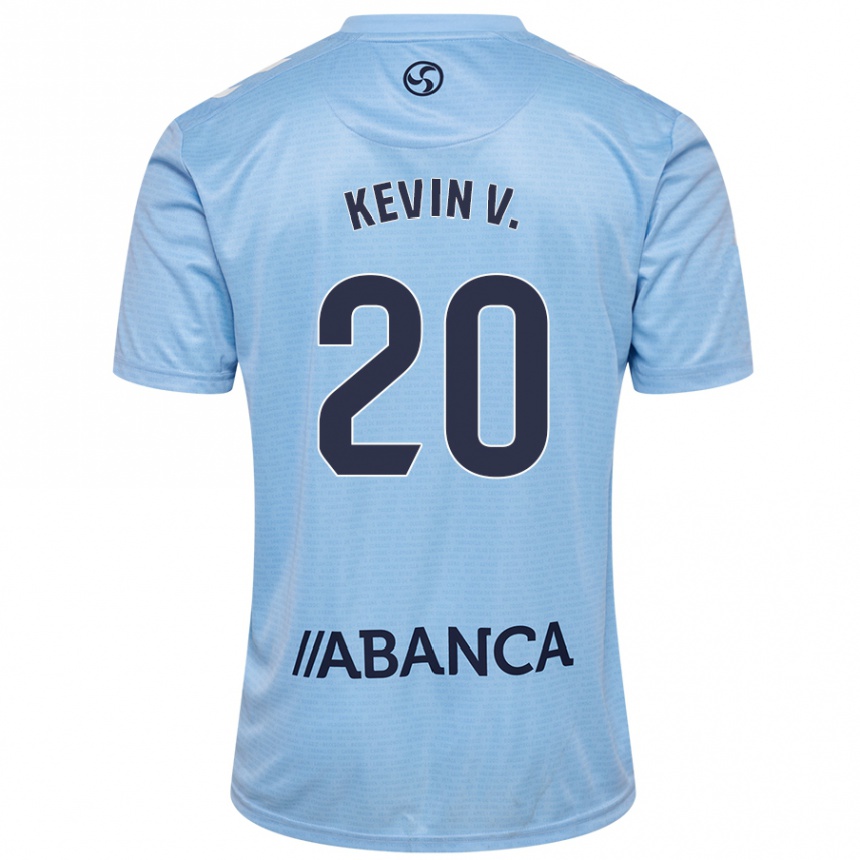 Niño Fútbol Camiseta Kevin Vázquez #20 Azul Cielo 1ª Equipación 2024/25