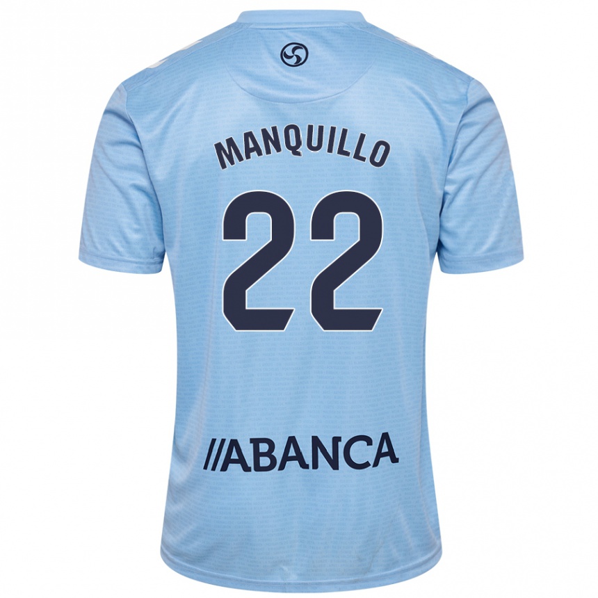 Niño Fútbol Camiseta Javier Manquillo #22 Azul Cielo 1ª Equipación 2024/25