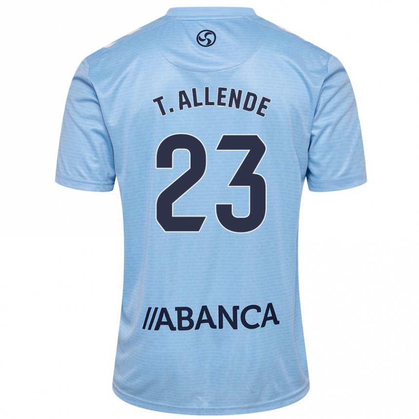 Niño Fútbol Camiseta Tadeo Allende #23 Azul Cielo 1ª Equipación 2024/25