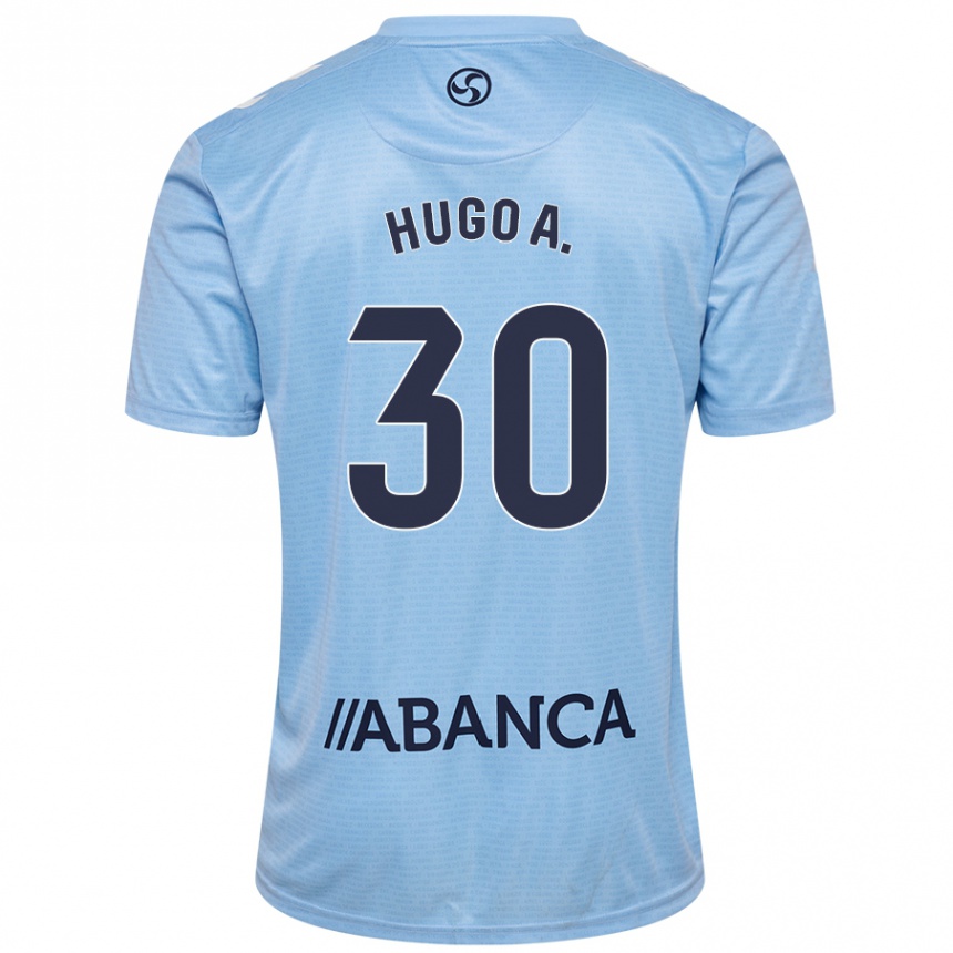 Niño Fútbol Camiseta Hugo Álvarez #30 Azul Cielo 1ª Equipación 2024/25