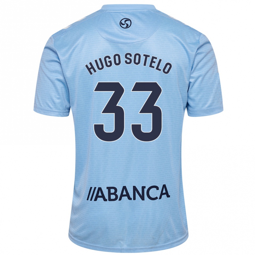 Niño Fútbol Camiseta Hugo Sotelo #33 Azul Cielo 1ª Equipación 2024/25