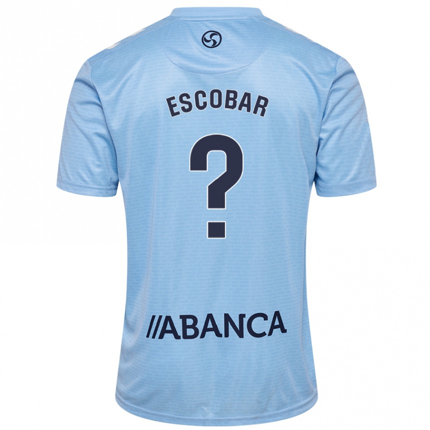 Niño Fútbol Camiseta Jordi Escobar #0 Azul Cielo 1ª Equipación 2024/25