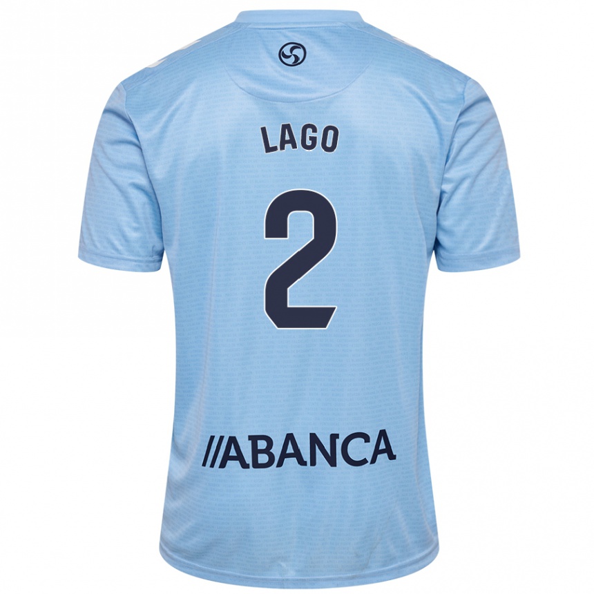 Niño Fútbol Camiseta Yoel Lago #2 Azul Cielo 1ª Equipación 2024/25