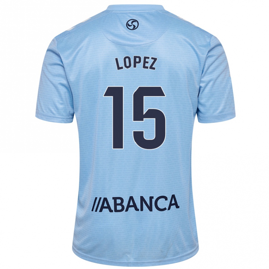 Niño Fútbol Camiseta Fer López #15 Azul Cielo 1ª Equipación 2024/25