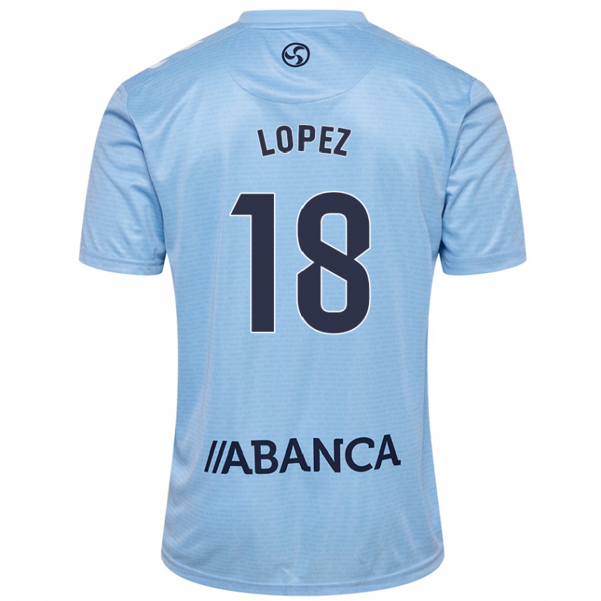 Niño Fútbol Camiseta Joel López #18 Azul Cielo 1ª Equipación 2024/25