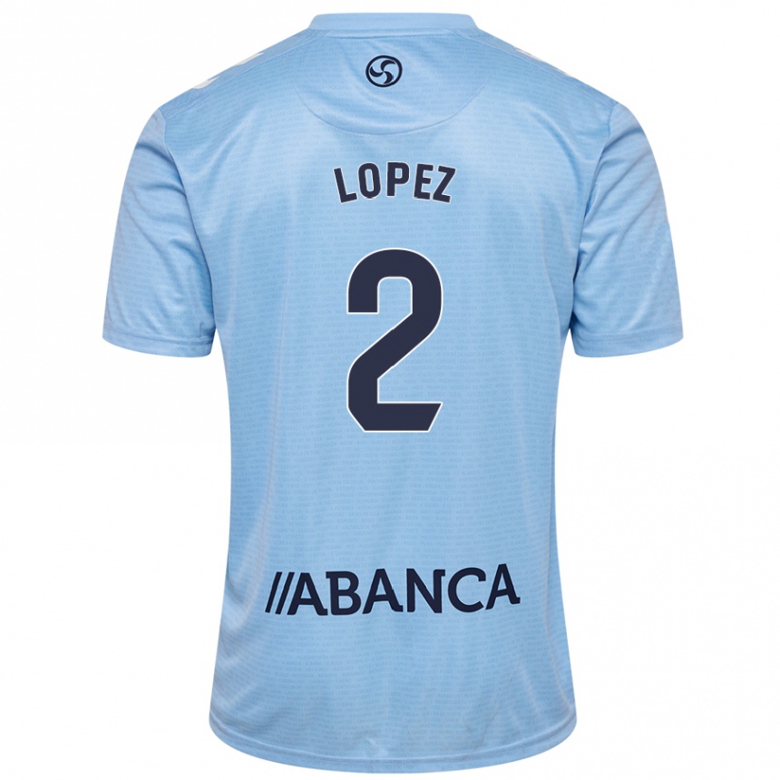 Niño Fútbol Camiseta Iván López #2 Azul Cielo 1ª Equipación 2024/25