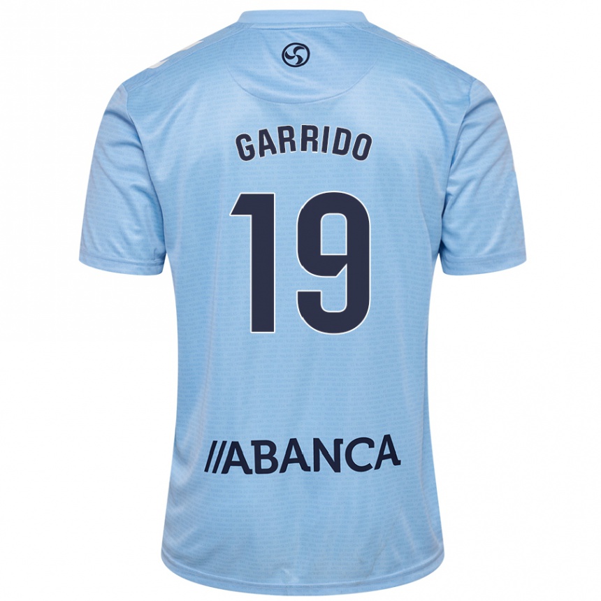 Niño Fútbol Camiseta Manu Garrido #19 Azul Cielo 1ª Equipación 2024/25