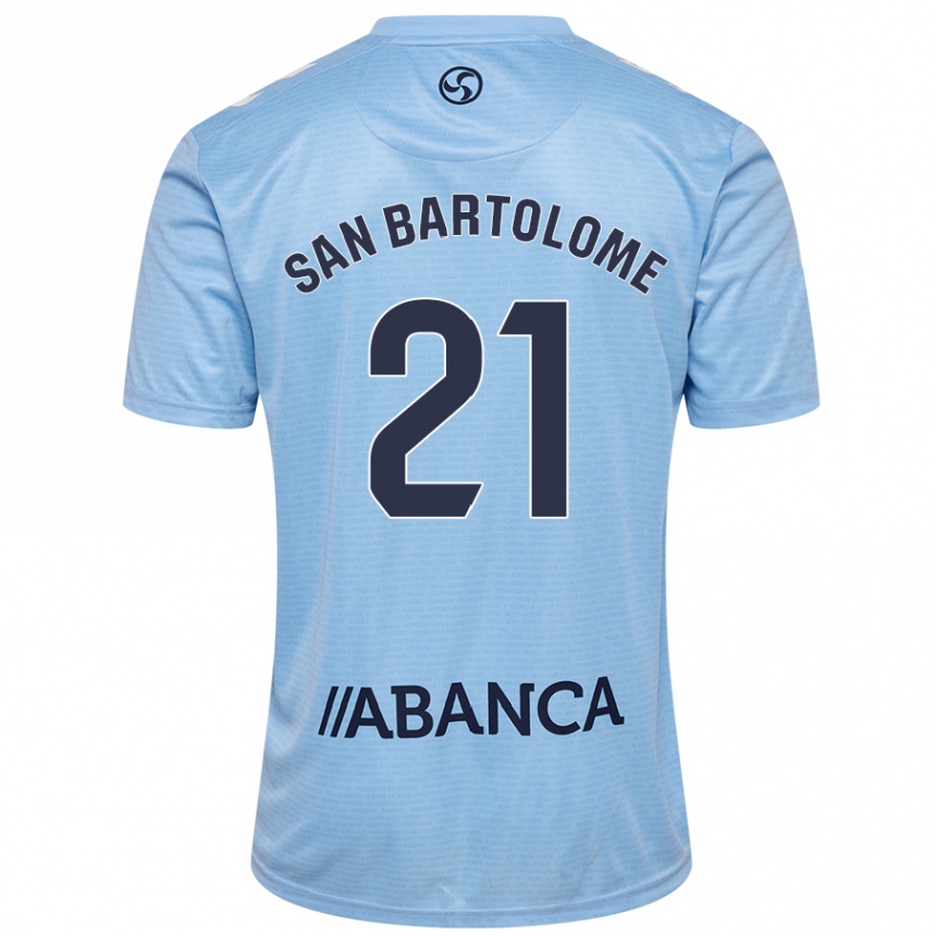 Niño Fútbol Camiseta Víctor San Bartolomé #21 Azul Cielo 1ª Equipación 2024/25