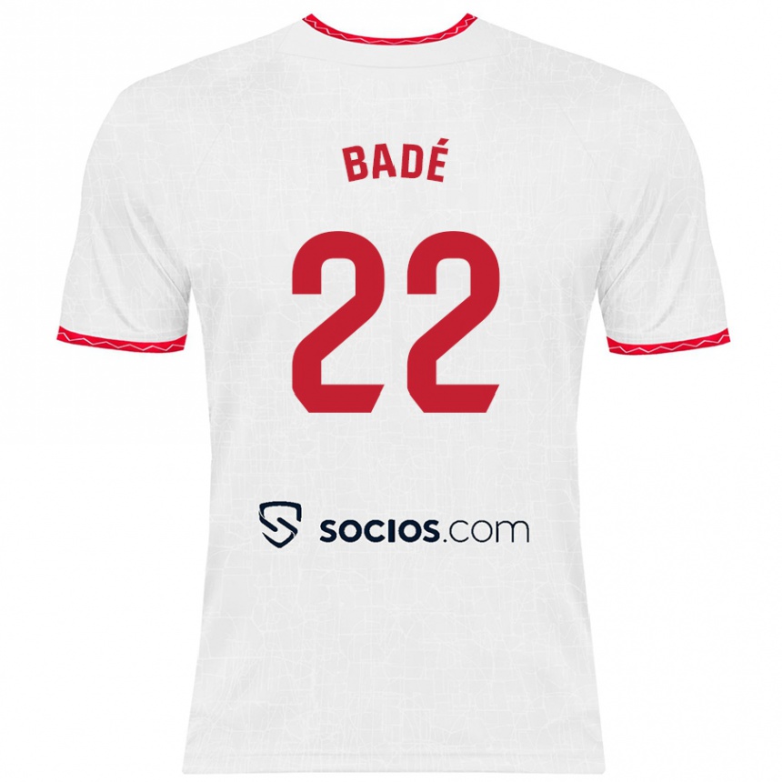 Niño Fútbol Camiseta Loïc Badé #22 Blanco Rojo 1ª Equipación 2024/25