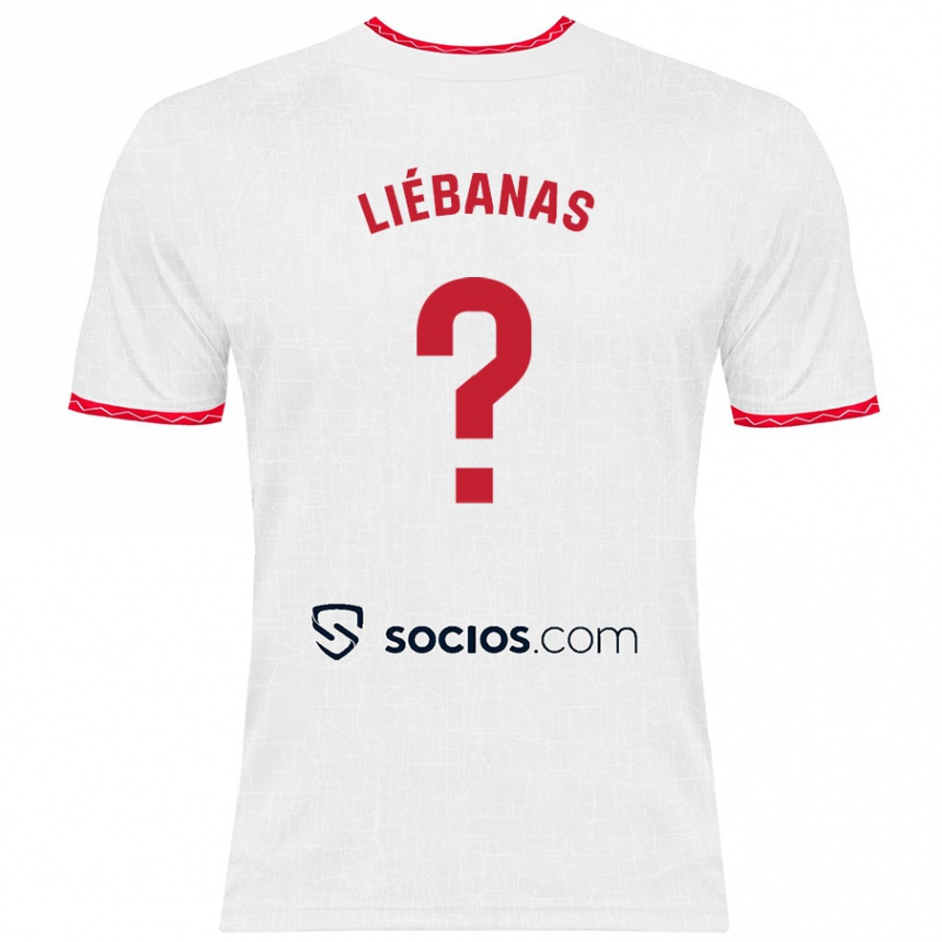 Niño Fútbol Camiseta José Manuel Liébanas #0 Blanco Rojo 1ª Equipación 2024/25