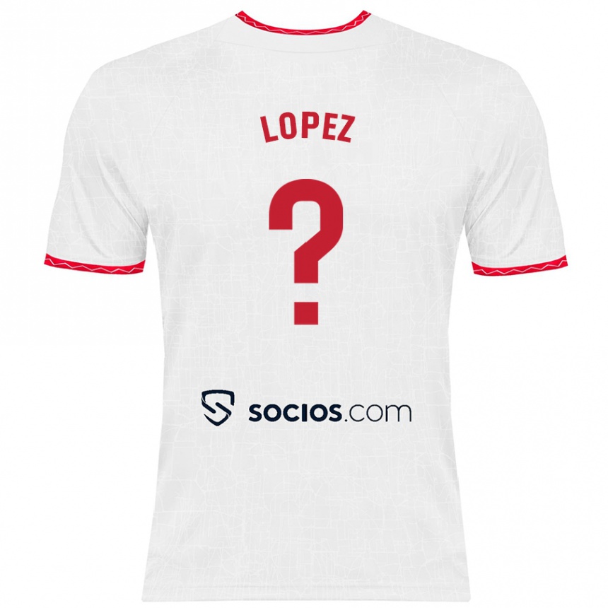 Niño Fútbol Camiseta David López #0 Blanco Rojo 1ª Equipación 2024/25