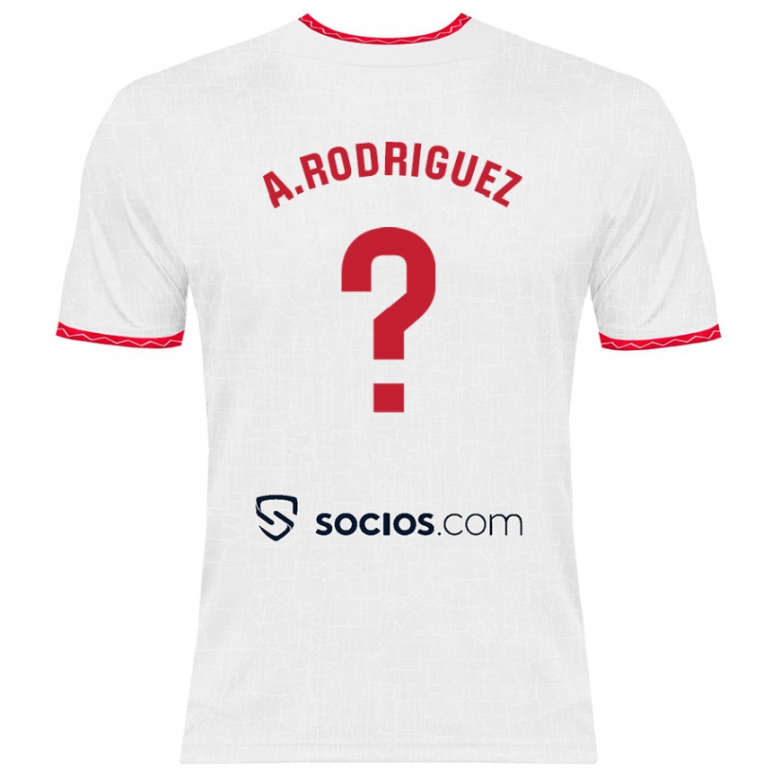 Niño Fútbol Camiseta Ángel Rodríguez #0 Blanco Rojo 1ª Equipación 2024/25