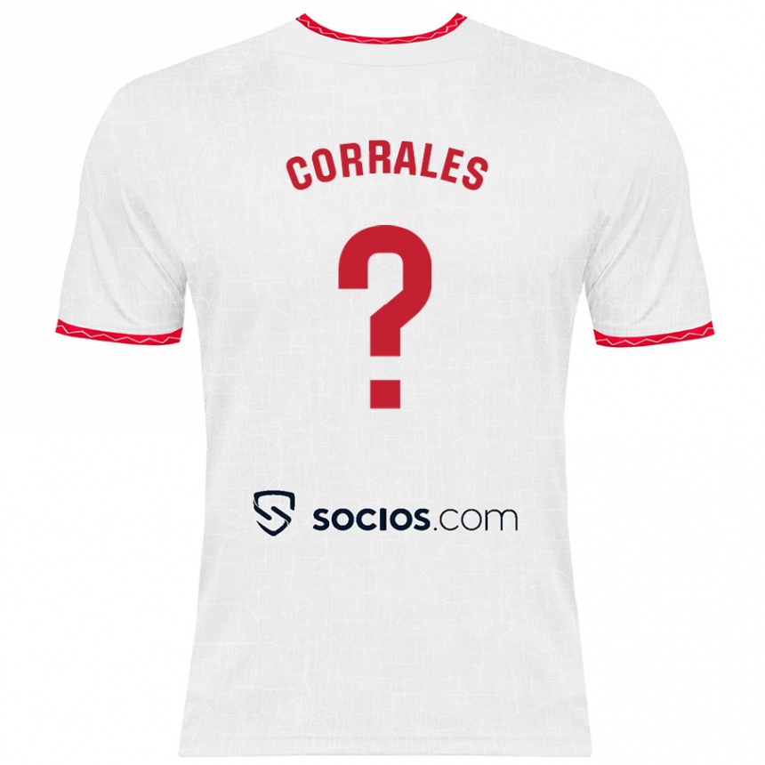 Niño Fútbol Camiseta Lucía Corrales #0 Blanco Rojo 1ª Equipación 2024/25