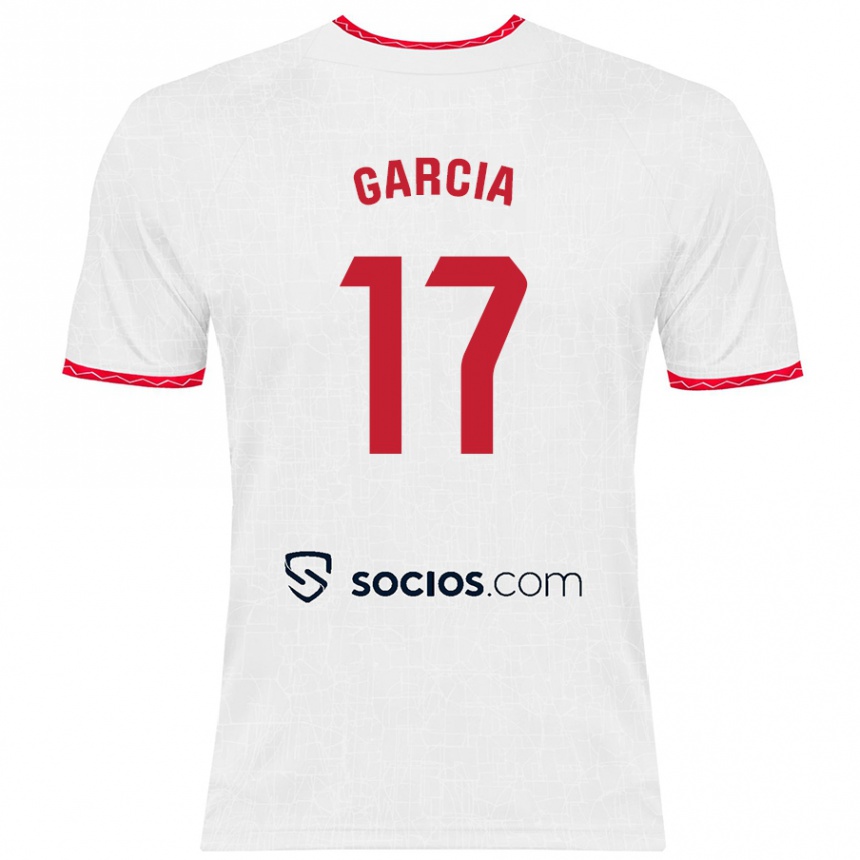 Niño Fútbol Camiseta Débora García #17 Blanco Rojo 1ª Equipación 2024/25