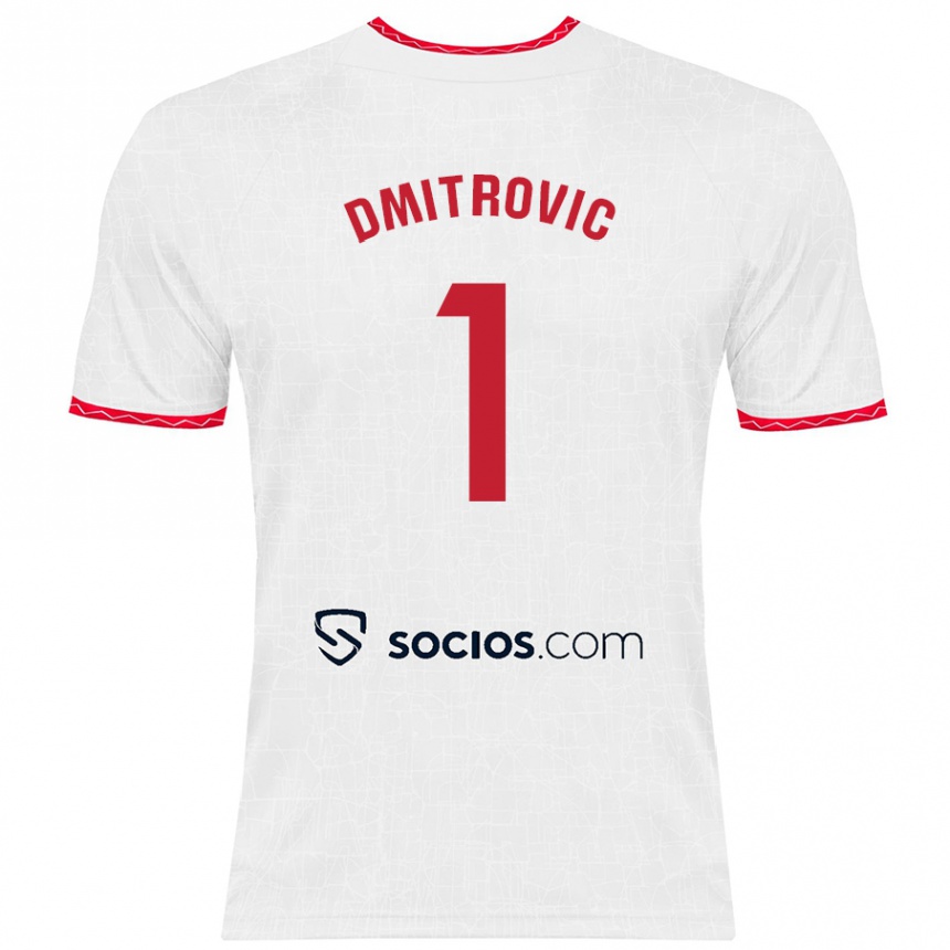 Niño Fútbol Camiseta Marko Dmitrović #1 Blanco Rojo 1ª Equipación 2024/25