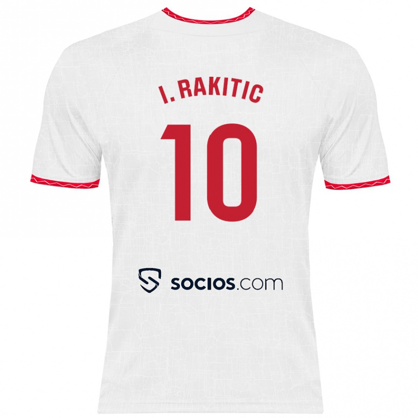 Niño Fútbol Camiseta Ivan Rakitic #10 Blanco Rojo 1ª Equipación 2024/25