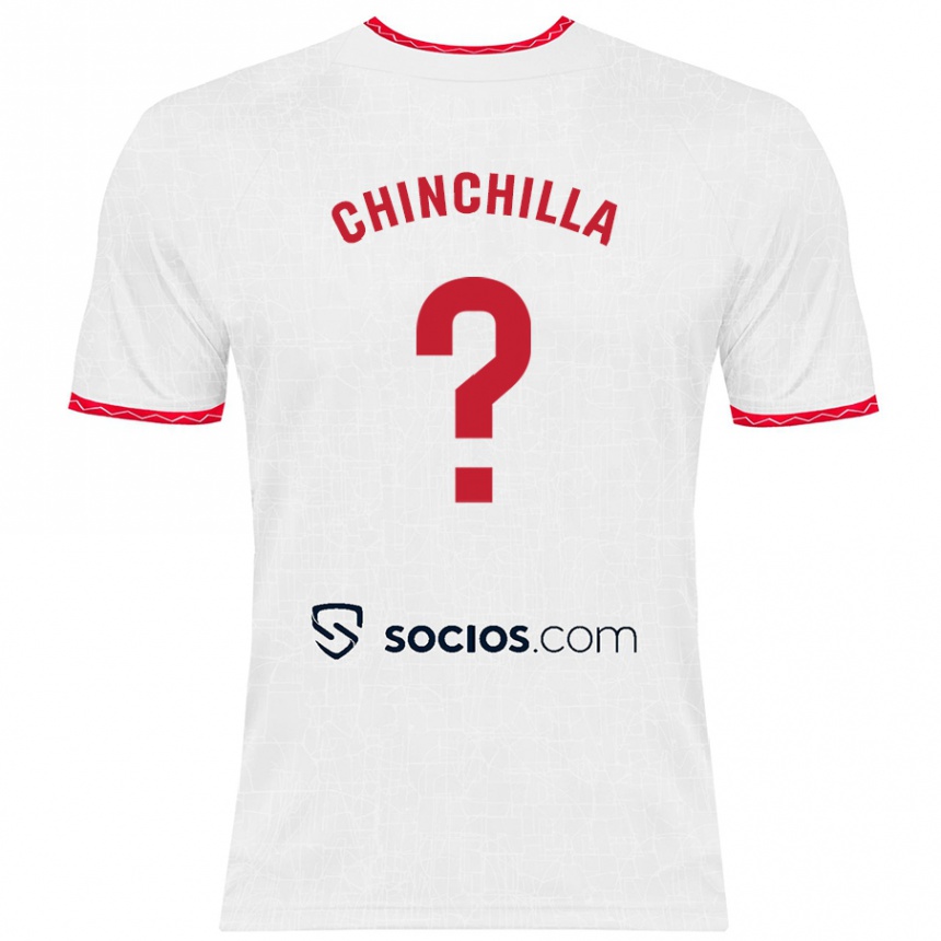 Niño Fútbol Camiseta Gustavo Chinchilla #0 Blanco Rojo 1ª Equipación 2024/25