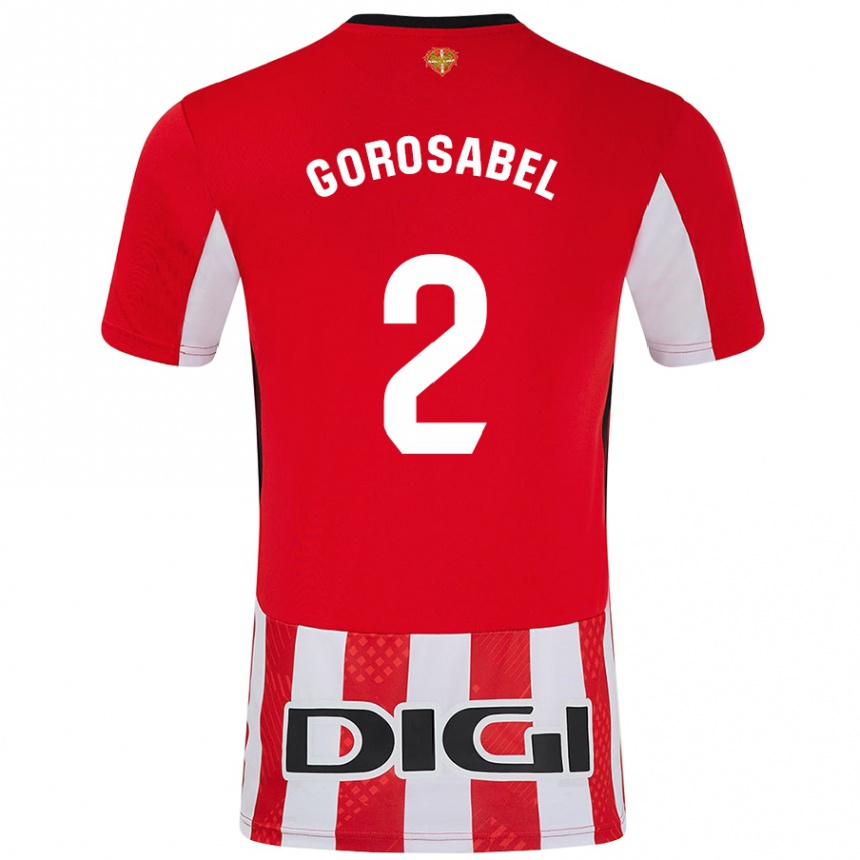 Niño Fútbol Camiseta Andoni Gorosabel #2 Rojo Blanco 1ª Equipación 2024/25