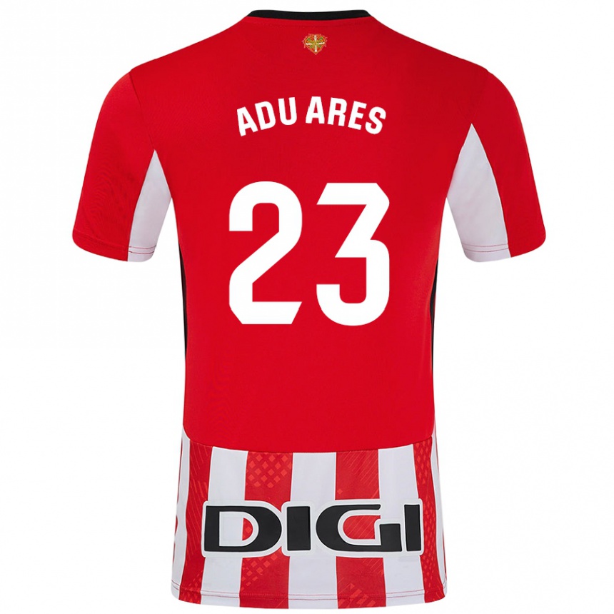 Niño Fútbol Camiseta Adu Ares #23 Rojo Blanco 1ª Equipación 2024/25