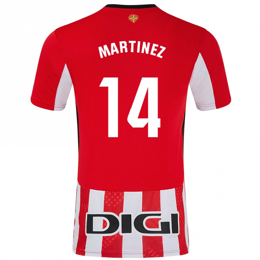 Niño Fútbol Camiseta Pablo Martínez #14 Rojo Blanco 1ª Equipación 2024/25