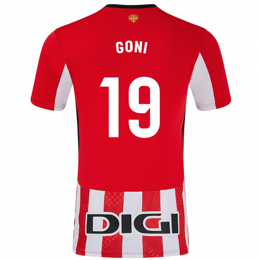 Niño Fútbol Camiseta Marcos Goñi #19 Rojo Blanco 1ª Equipación 2024/25