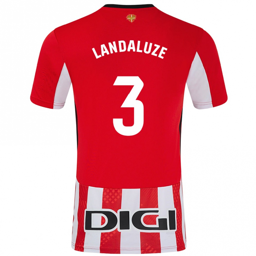 Niño Fútbol Camiseta Naia Landaluze Marquínez #3 Rojo Blanco 1ª Equipación 2024/25