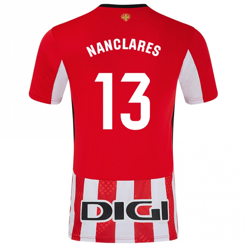 Niño Fútbol Camiseta Adriana Nanclares #13 Rojo Blanco 1ª Equipación 2024/25