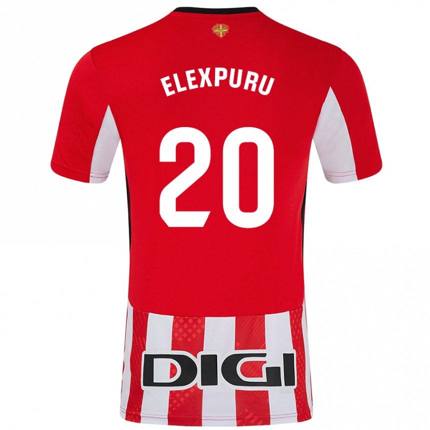 Niño Fútbol Camiseta Ane Elexpuru Añorga #20 Rojo Blanco 1ª Equipación 2024/25