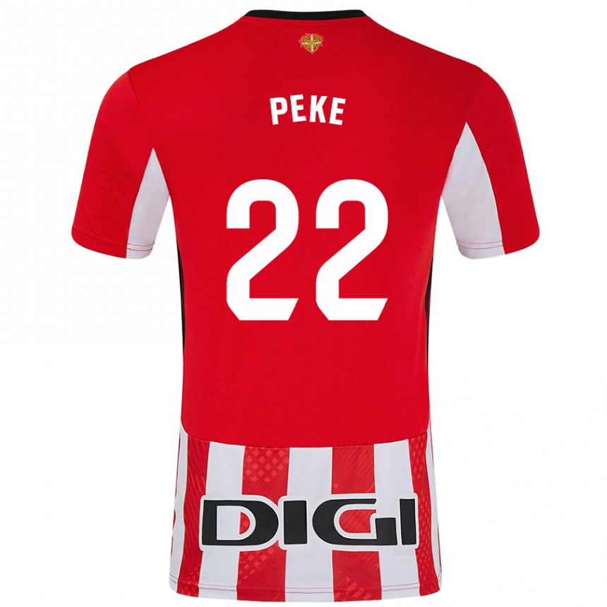 Niño Fútbol Camiseta Ainize Barea Nuñez #22 Rojo Blanco 1ª Equipación 2024/25