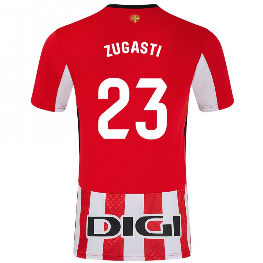 Niño Fútbol Camiseta Patricia Zugasti Oses #23 Rojo Blanco 1ª Equipación 2024/25