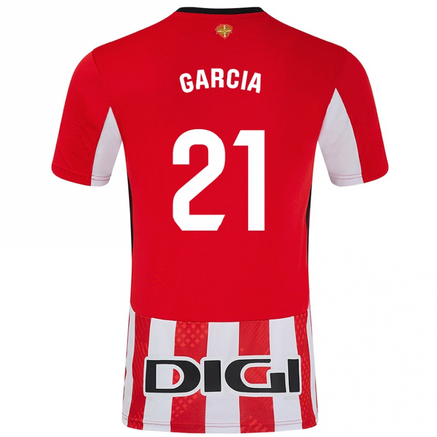 Niño Fútbol Camiseta Beñat García #21 Rojo Blanco 1ª Equipación 2024/25