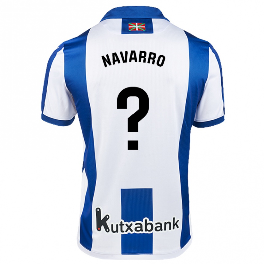 Niño Fútbol Camiseta Robert Navarro #0 Blanco Azul 1ª Equipación 2024/25