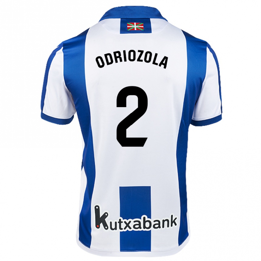 Niño Fútbol Camiseta Alvaro Odriozola #2 Blanco Azul 1ª Equipación 2024/25