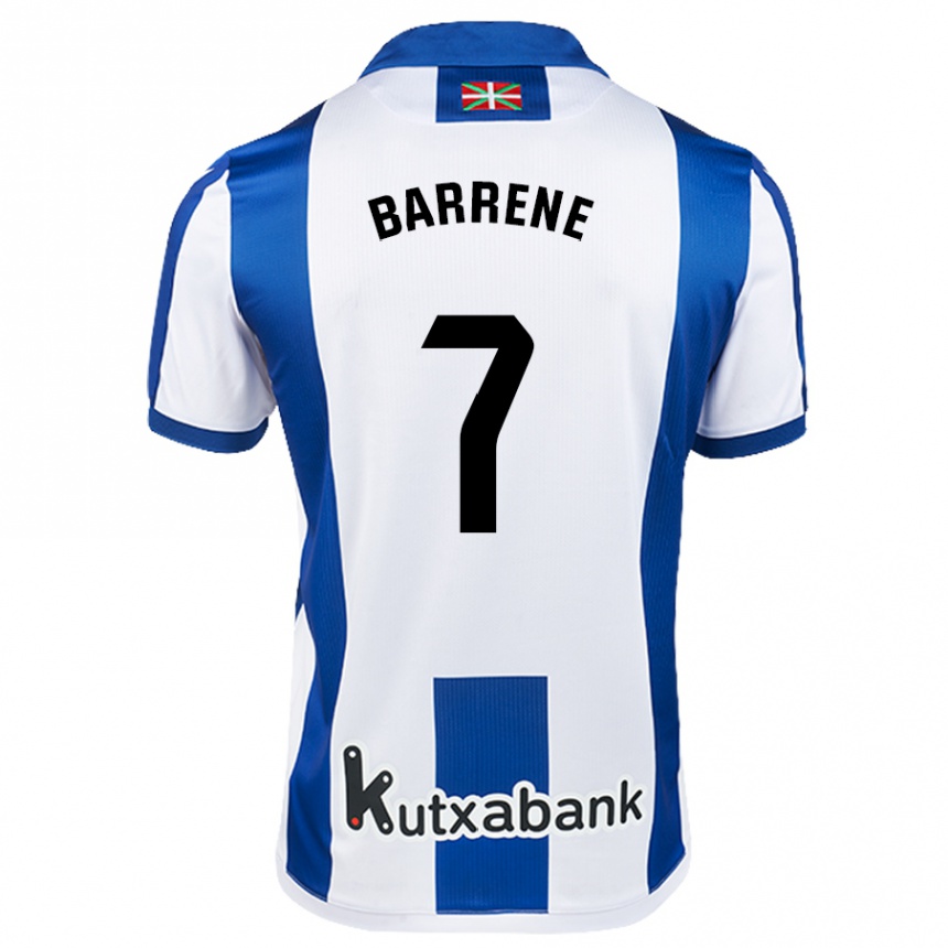 Niño Fútbol Camiseta Ander Barrene #7 Blanco Azul 1ª Equipación 2024/25