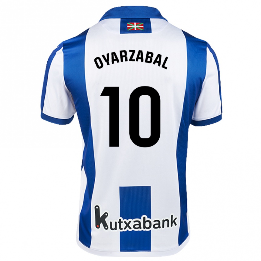 Niño Fútbol Camiseta Mikel Oyarzabal #10 Blanco Azul 1ª Equipación 2024/25