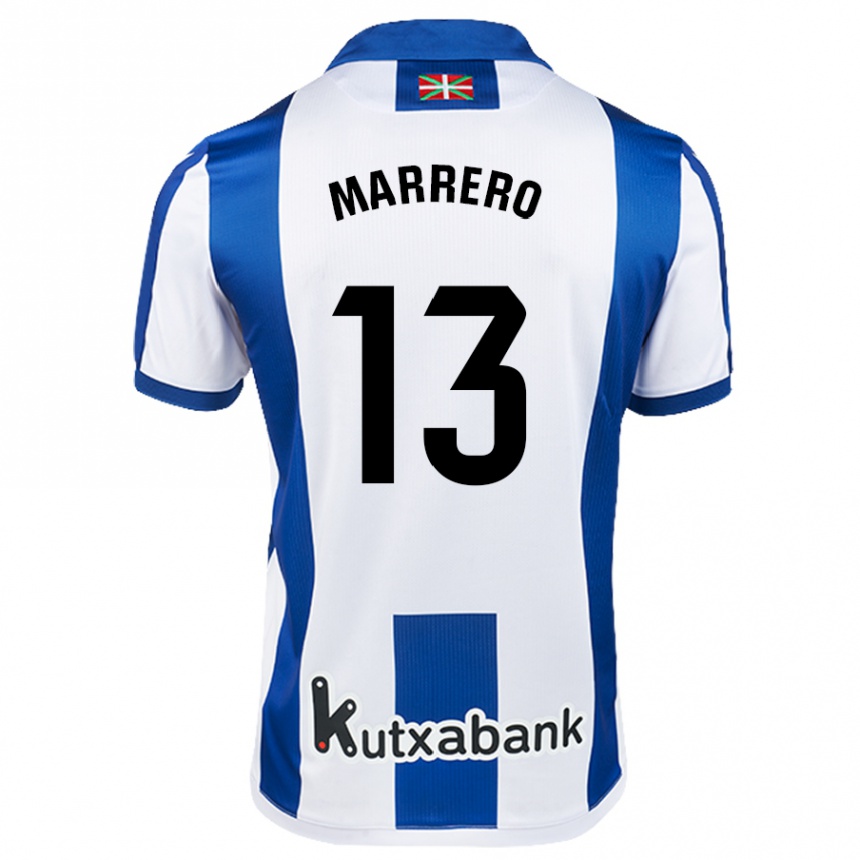 Niño Fútbol Camiseta Unai Marrero #13 Blanco Azul 1ª Equipación 2024/25