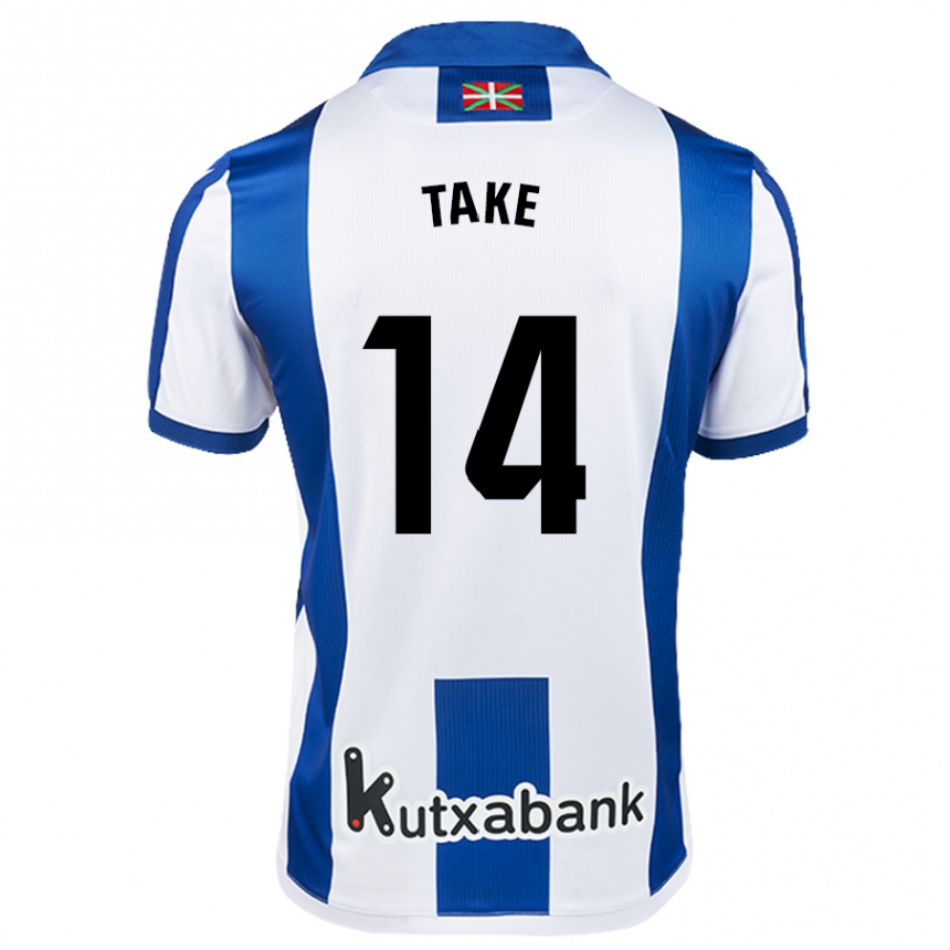 Niño Fútbol Camiseta Takefusa Kubo #14 Blanco Azul 1ª Equipación 2024/25