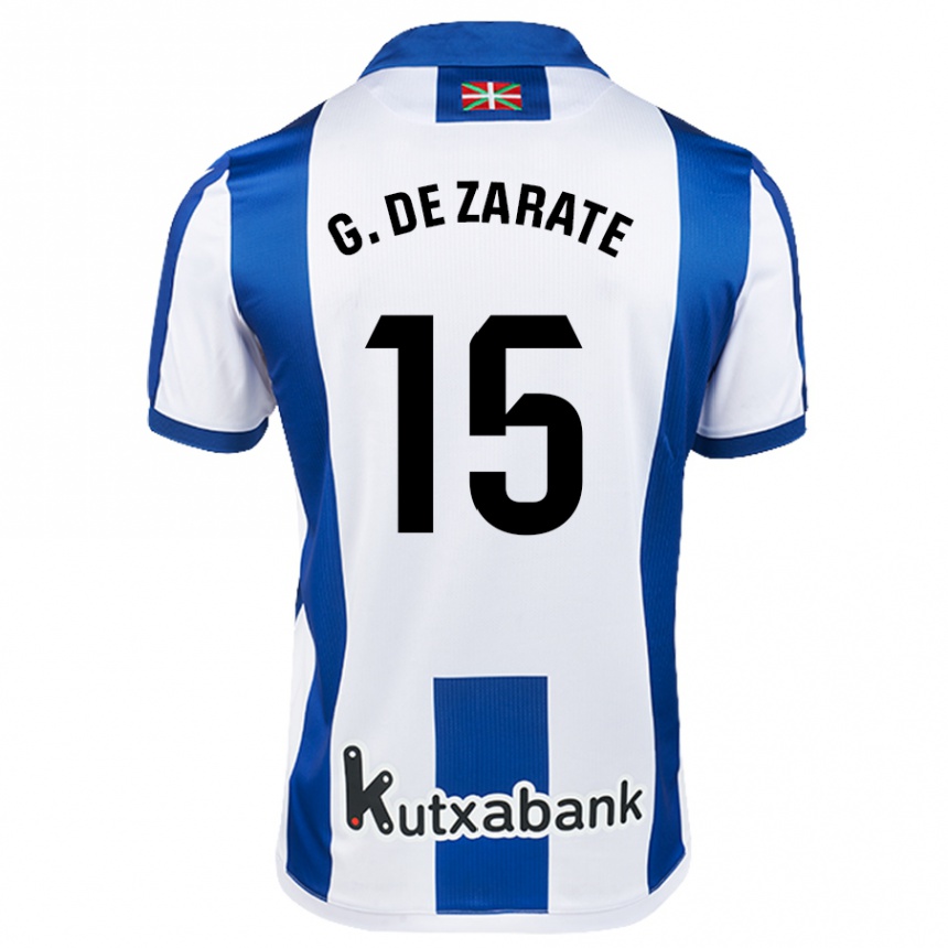 Niño Fútbol Camiseta Urko González De Zarate #15 Blanco Azul 1ª Equipación 2024/25