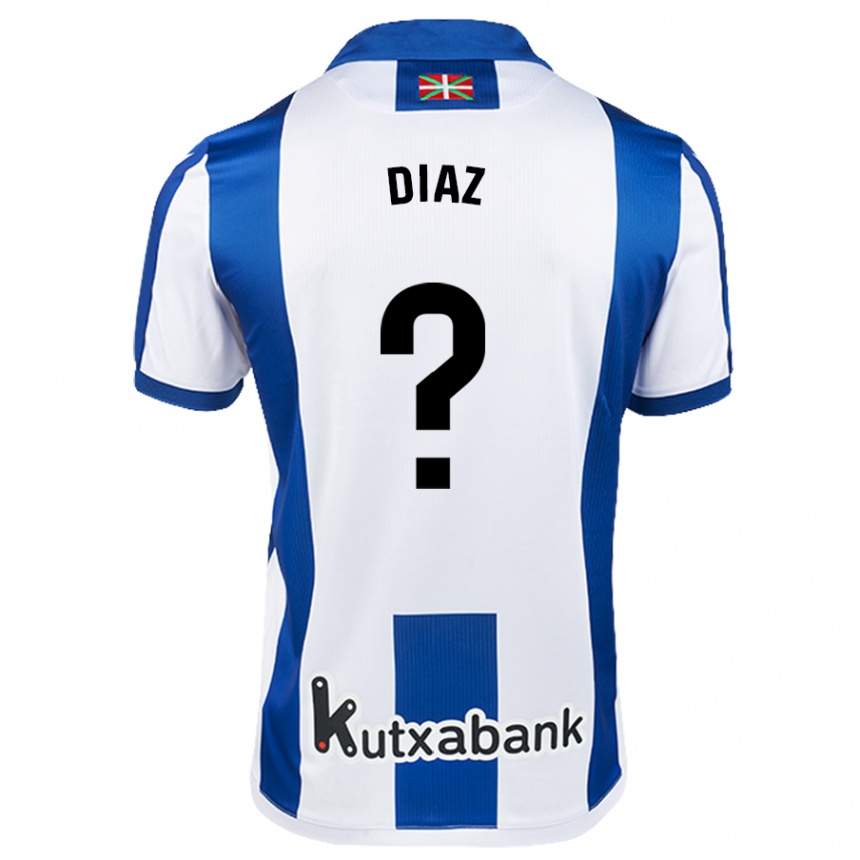 Niño Fútbol Camiseta Dani Díaz #0 Blanco Azul 1ª Equipación 2024/25