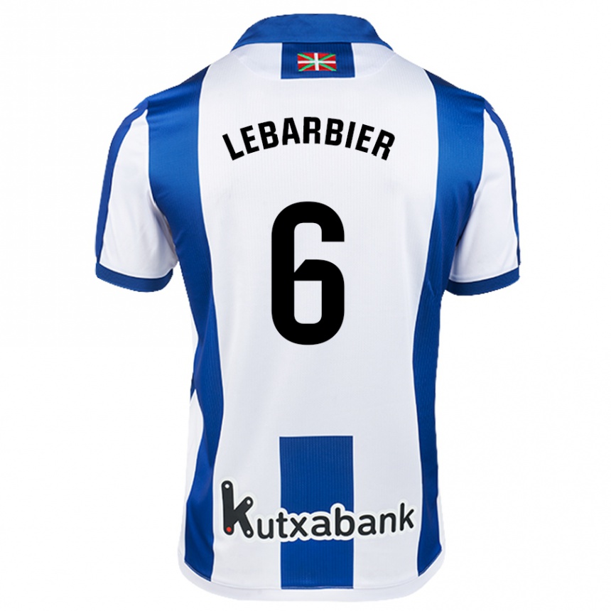 Niño Fútbol Camiseta Alex Lebarbier #6 Blanco Azul 1ª Equipación 2024/25