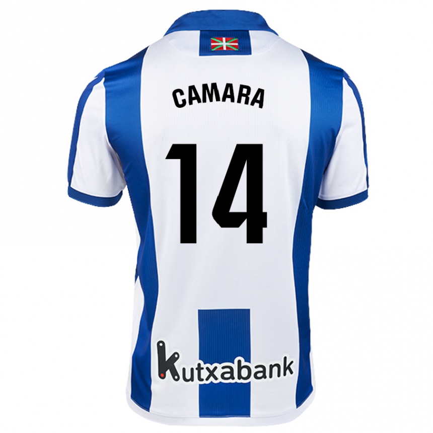 Niño Fútbol Camiseta Ibra Cámara #14 Blanco Azul 1ª Equipación 2024/25