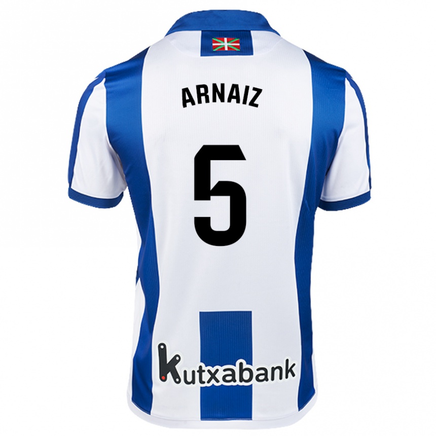 Niño Fútbol Camiseta Iris Arnaiz #5 Blanco Azul 1ª Equipación 2024/25