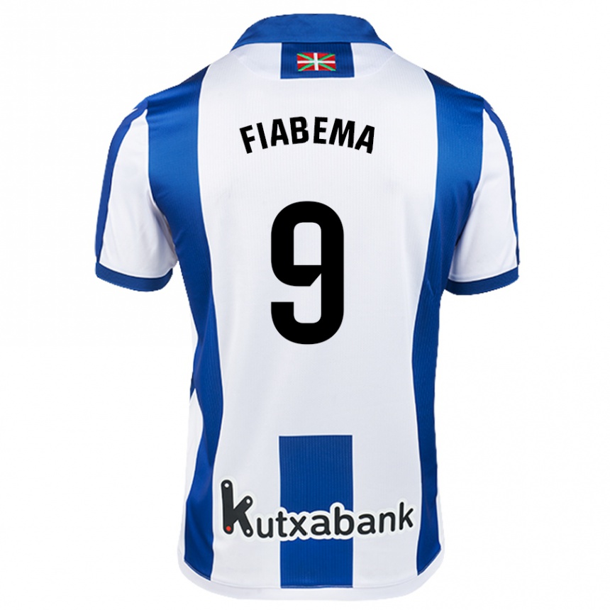 Niño Fútbol Camiseta Bryan Fiabema #9 Blanco Azul 1ª Equipación 2024/25