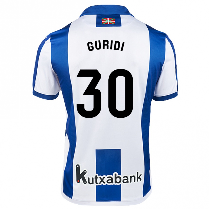 Niño Fútbol Camiseta Elene Guridi Mesonero #30 Blanco Azul 1ª Equipación 2024/25