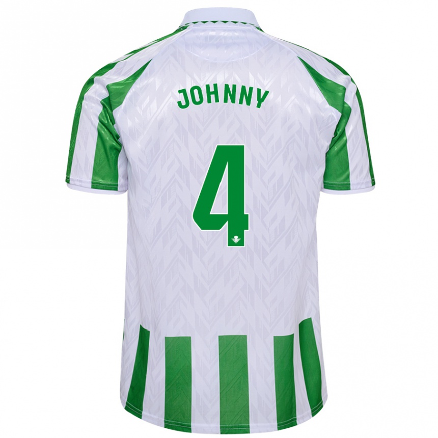 Niño Fútbol Camiseta Johnny Cardoso #4 Verde Rayas Blancas 1ª Equipación 2024/25