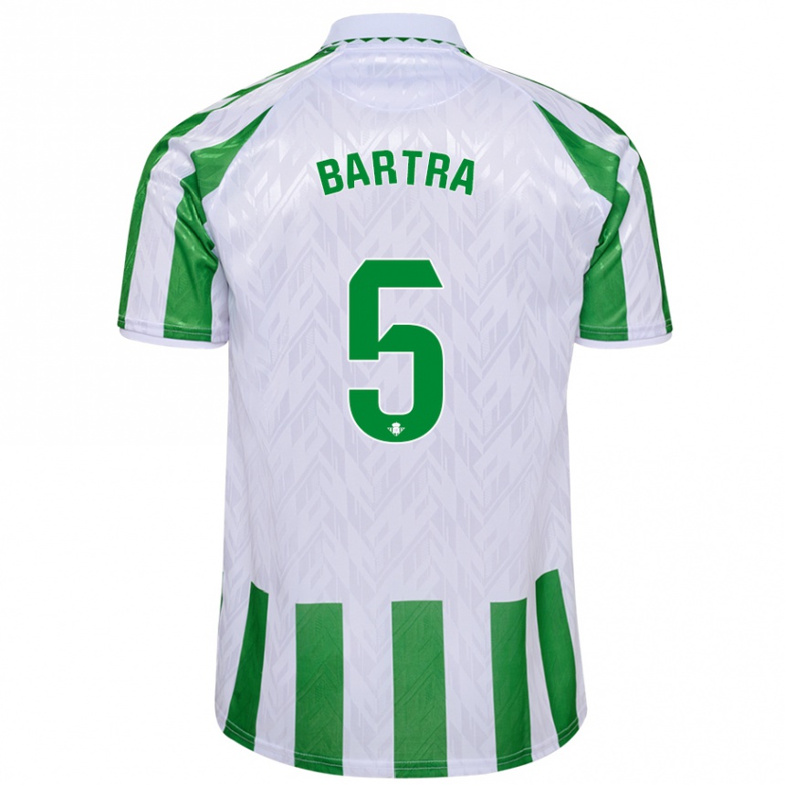 Niño Fútbol Camiseta Marc Bartra #5 Verde Rayas Blancas 1ª Equipación 2024/25