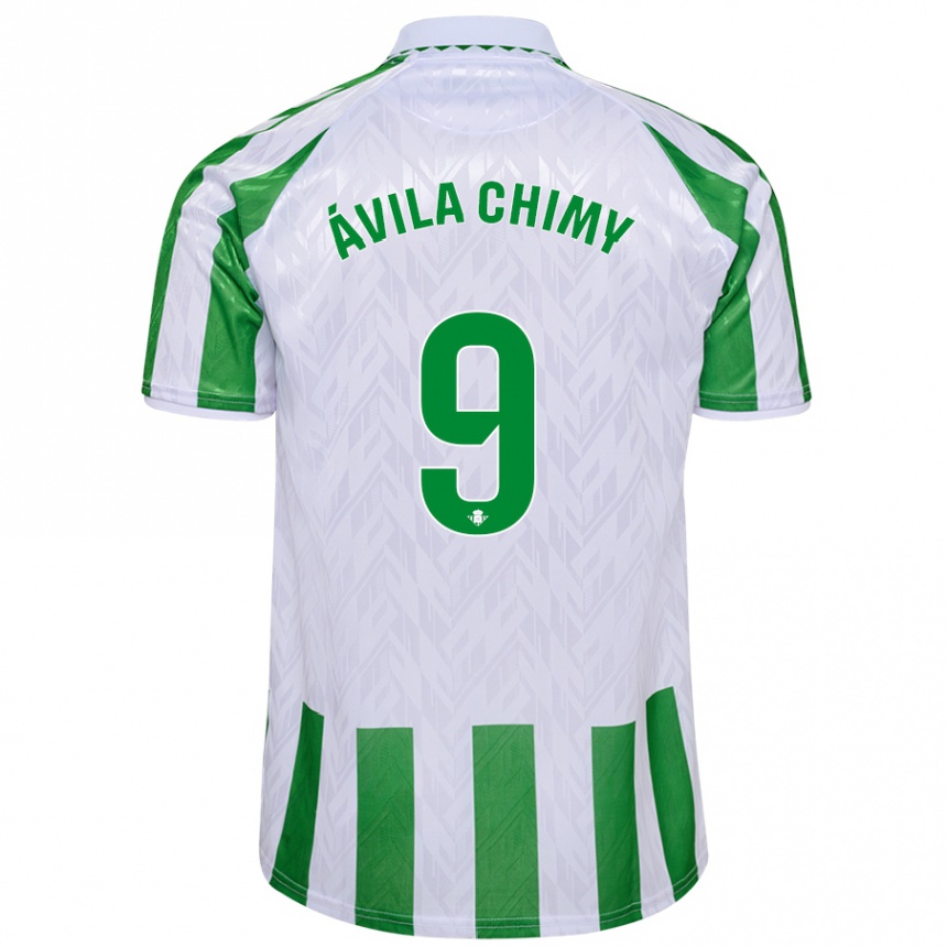 Niño Fútbol Camiseta Chimy Ávila #9 Verde Rayas Blancas 1ª Equipación 2024/25